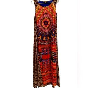 Colorful Maxi dress with pockets .